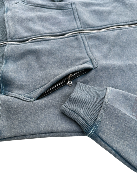 ACID WASHED TRACKSUIT - DENIM BLUE