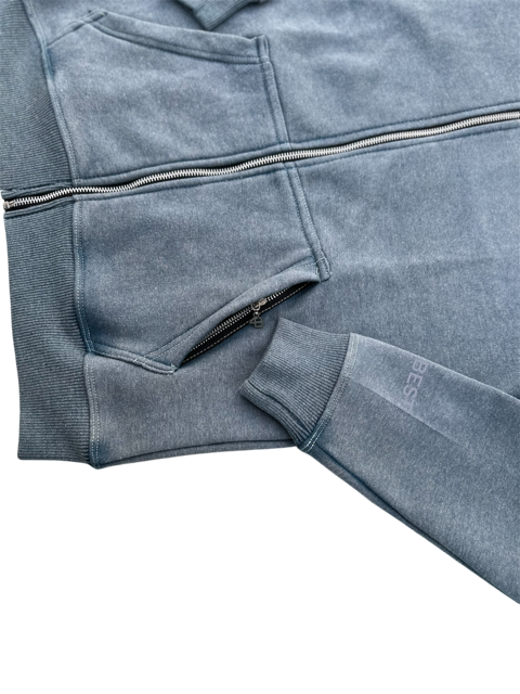 ACID WASHED TRACKSUIT - DENIM BLUE