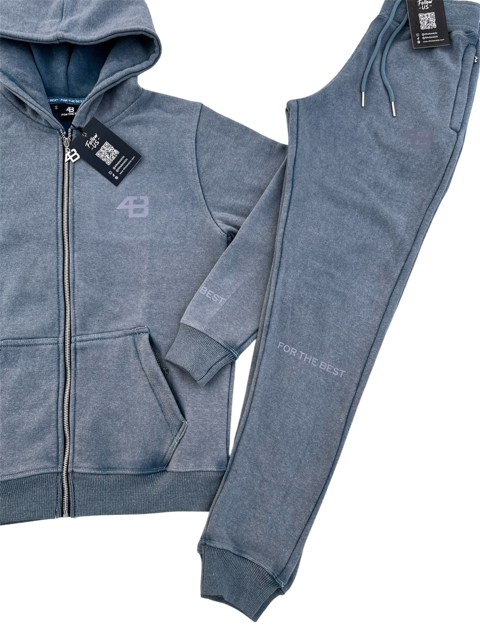 ACID WASHED TRACKSUIT - DENIM BLUE