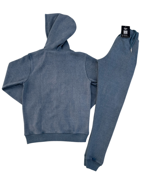 ACID WASHED TRACKSUIT - DENIM BLUE