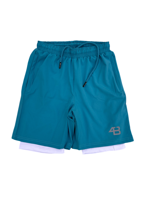 2-IN-1 SHORTS BLUE/WHITE