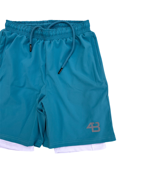 2-IN-1 SHORTS BLUE/WHITE