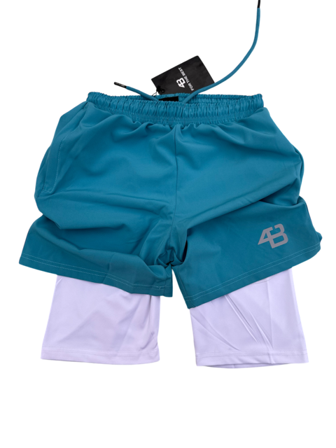 2-IN-1 SHORTS BLUE/WHITE