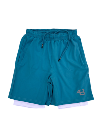 2-IN-1 SHORTS BLUE/WHITE