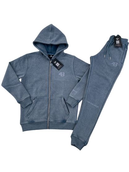 ACID WASHED TRACKSUIT - DENIM BLUE