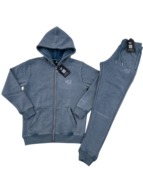 ACID WASHED TRACKSUIT - DENIM BLUE
