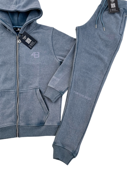 ACID WASHED TRACKSUIT - DENIM BLUE