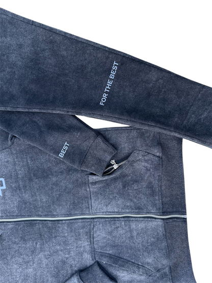 ACID WASHED TRACKSUIT - CHARCOAL BLACK