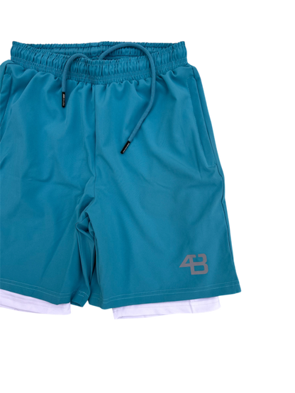 2-IN-1 SHORTS BLUE/WHITE