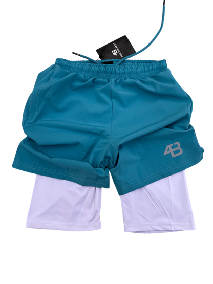 2-IN-1 SHORTS BLUE/WHITE